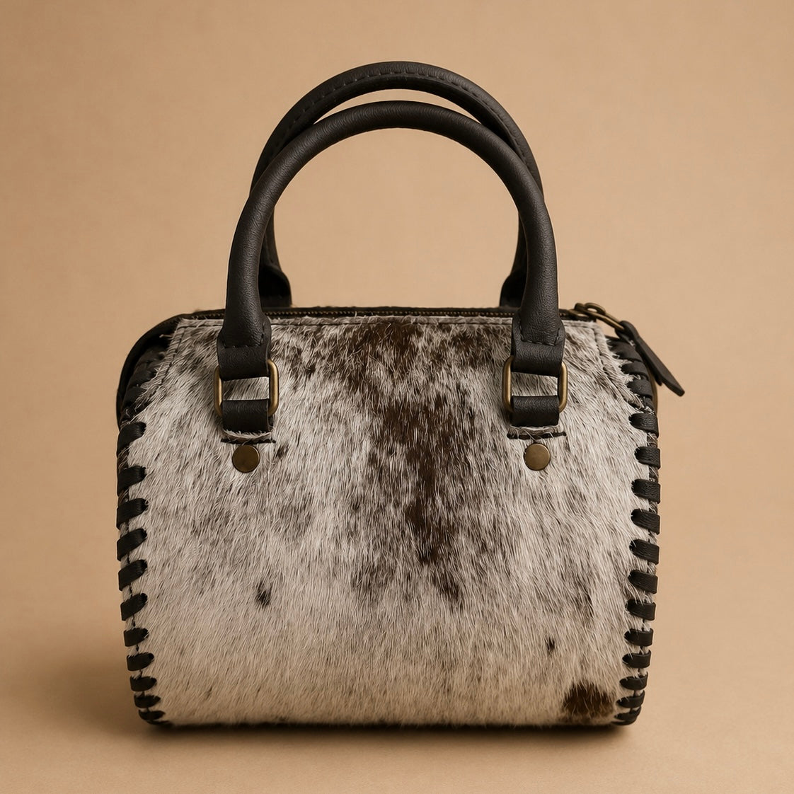 Mini Midnight Prairie Cowhide Satchel
