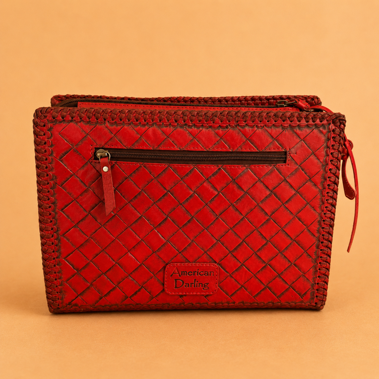 American Darling Scarlet Tooled Leather Tote
