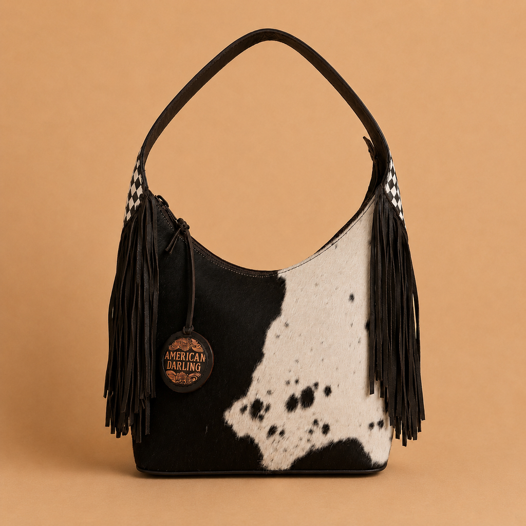 Prairie Fringe Cowhide Hobo Bag