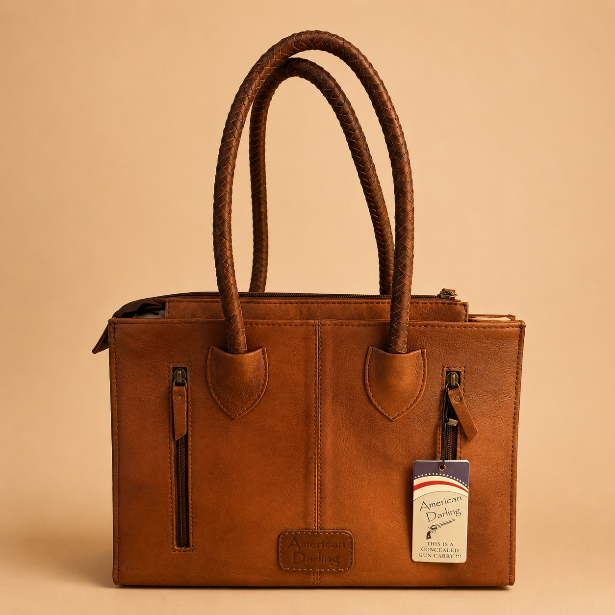 American Darling Sunflower Hand-Painted Tooled Leather Tote