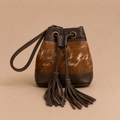 Mini Prairie Drift Cowhide Bucket Wristlet