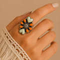 Paloma Sunset Spiny Oyster & Turquoise Heart Ring - Sterling Silver | Size 8