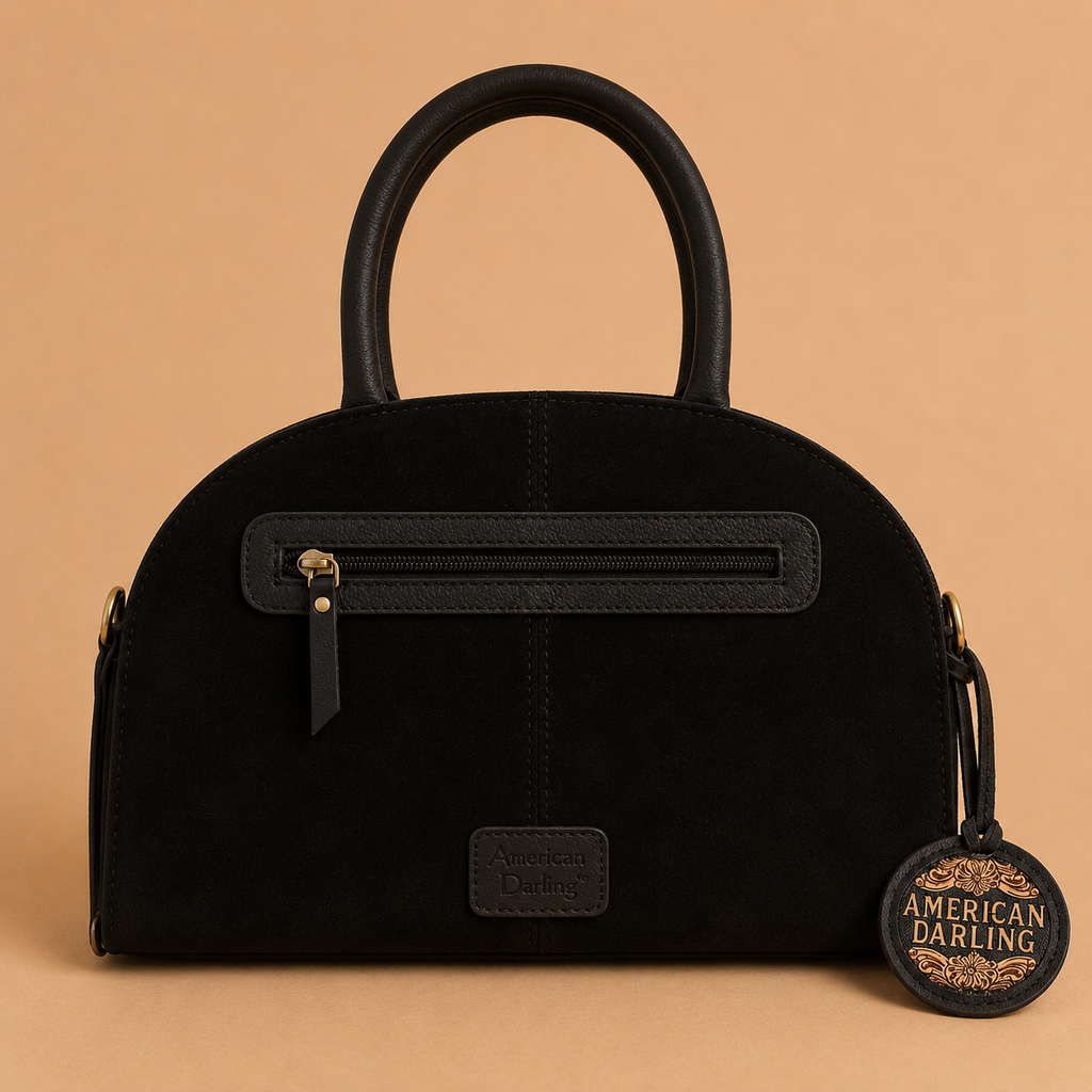 Midnight Pearl Suede Satchel