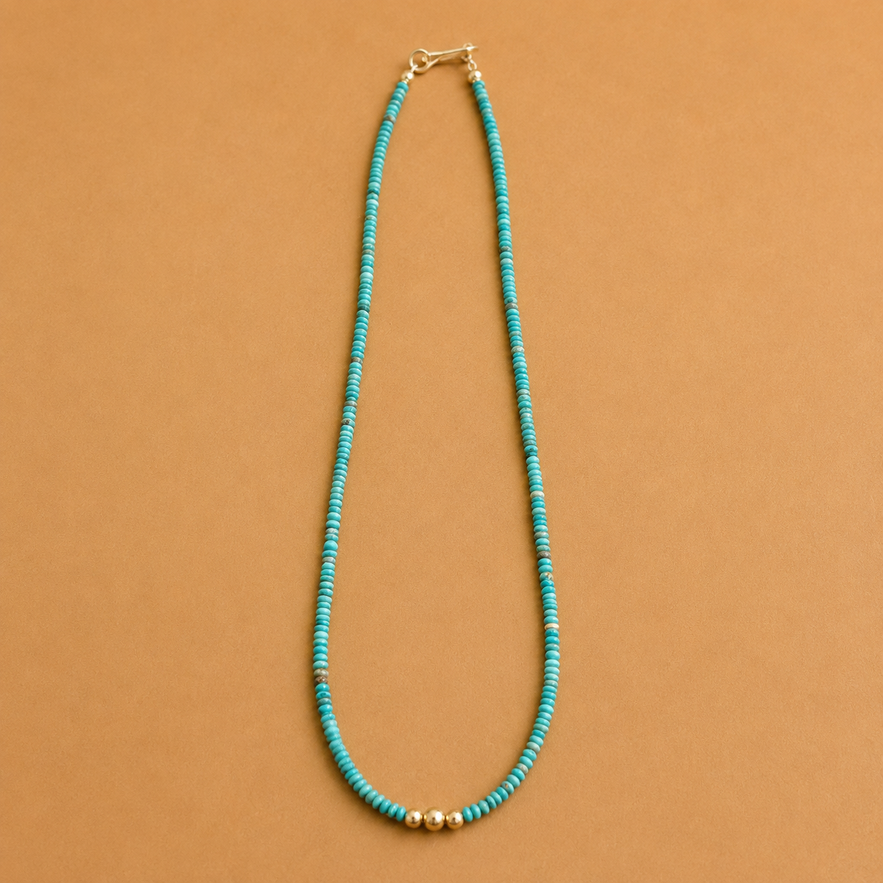 Sterling Silver Turquoise Beaded Necklace - 16”