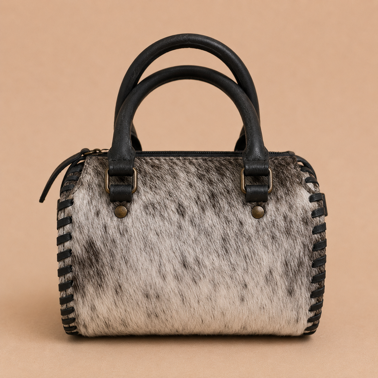 Mini Midnight Prairie Cowhide Satchel