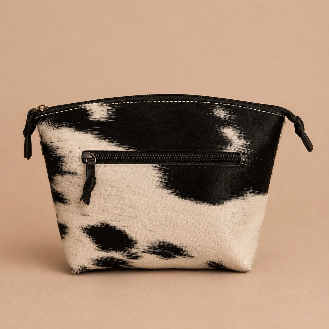 Midnight Cowhide Beauty Pouch