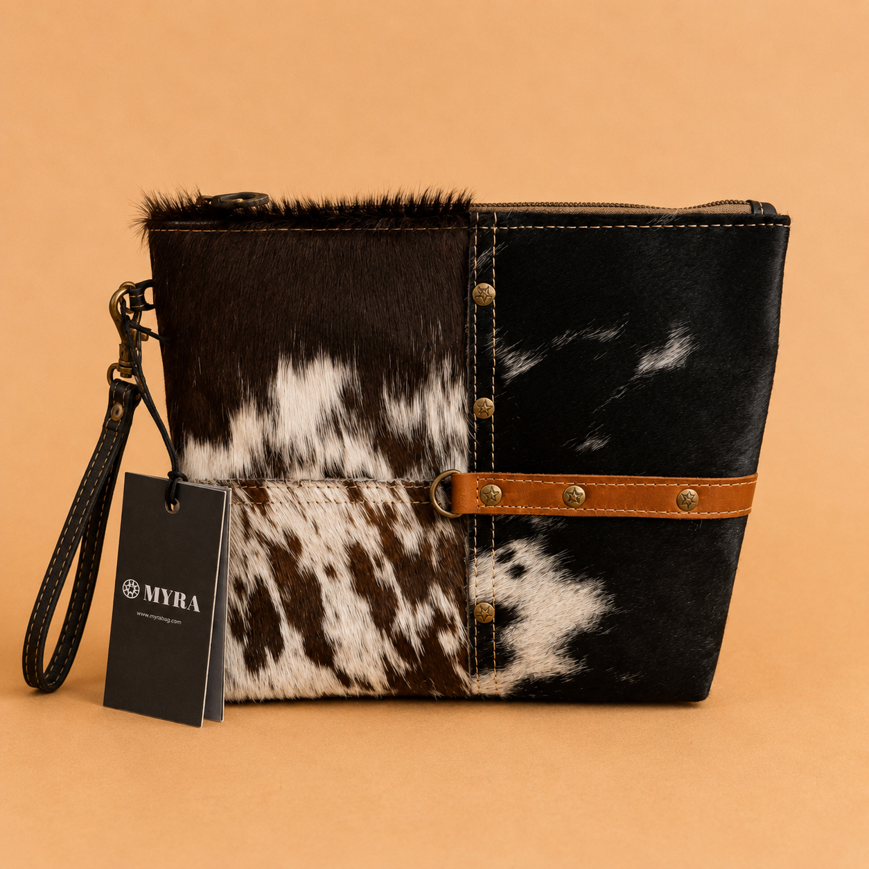Myra Large Genuine Cowhide Makeup & Travel Bag