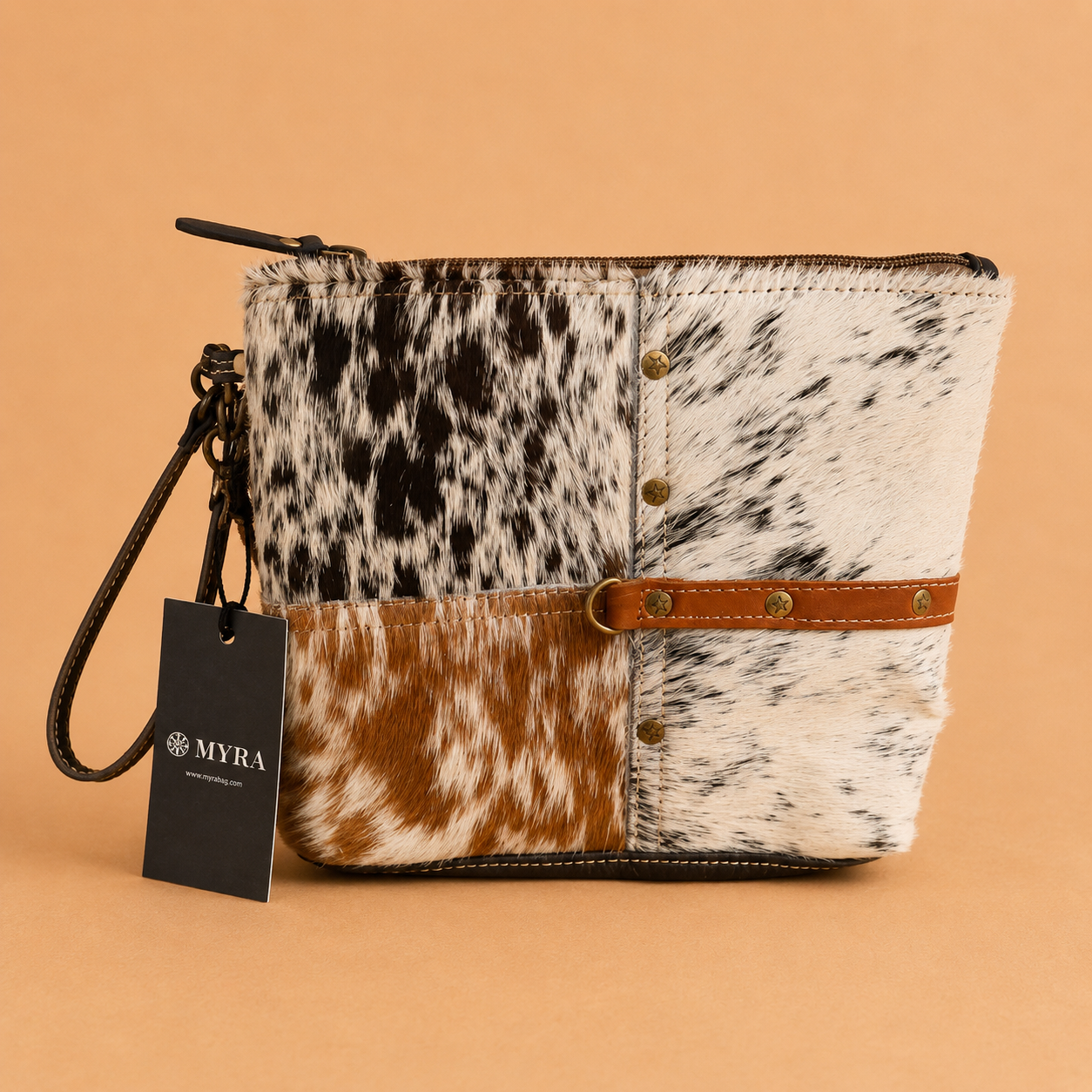 Myra Large Genuine Cowhide Makeup & Travel Bag