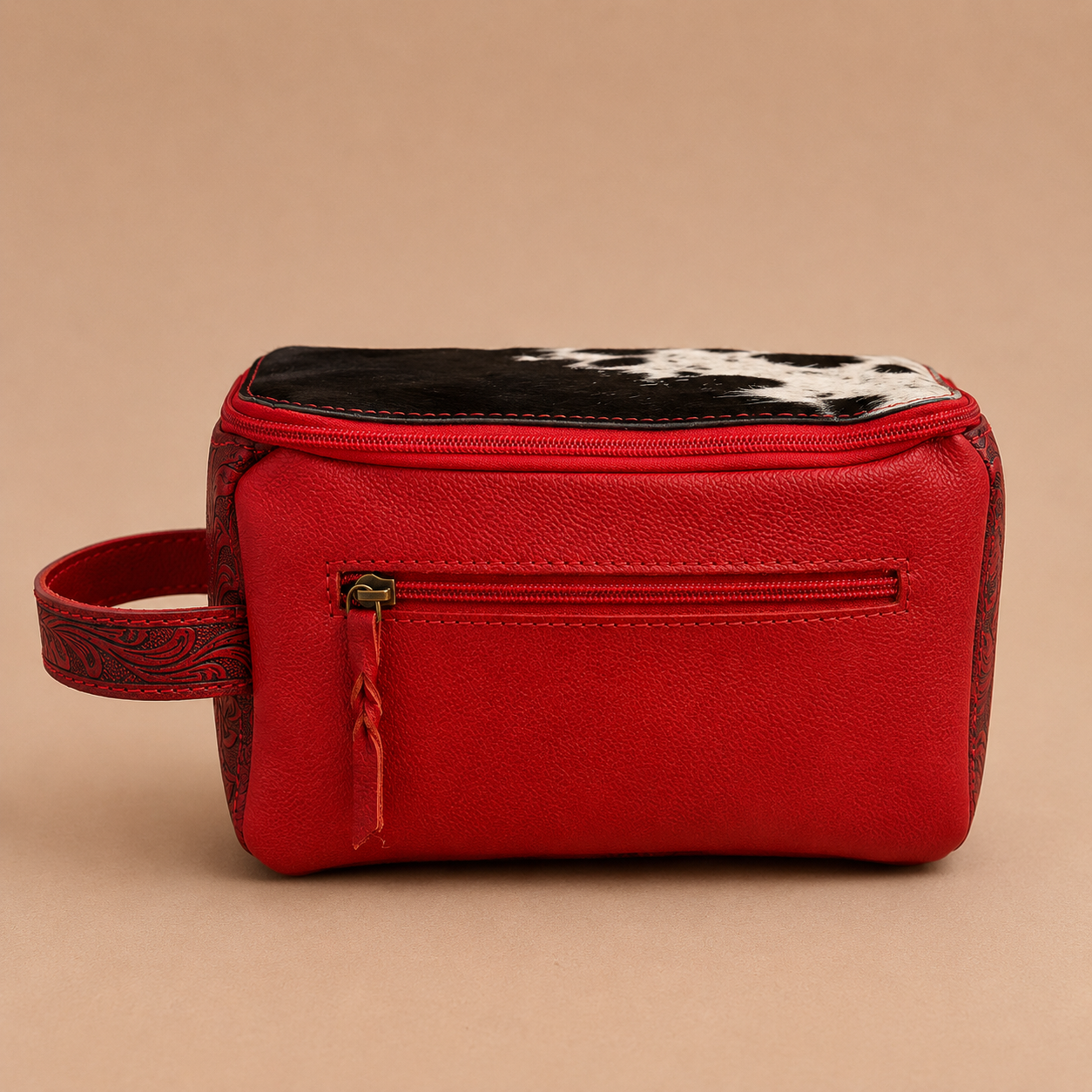 Scarlet Prairie Cowhide Travel Case