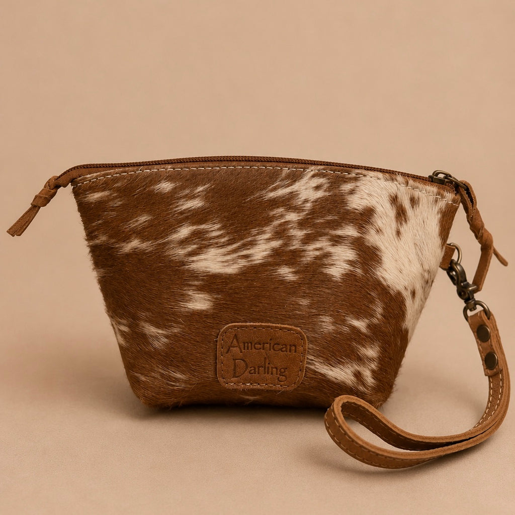 Prairie Cowhide Beauty Pouch