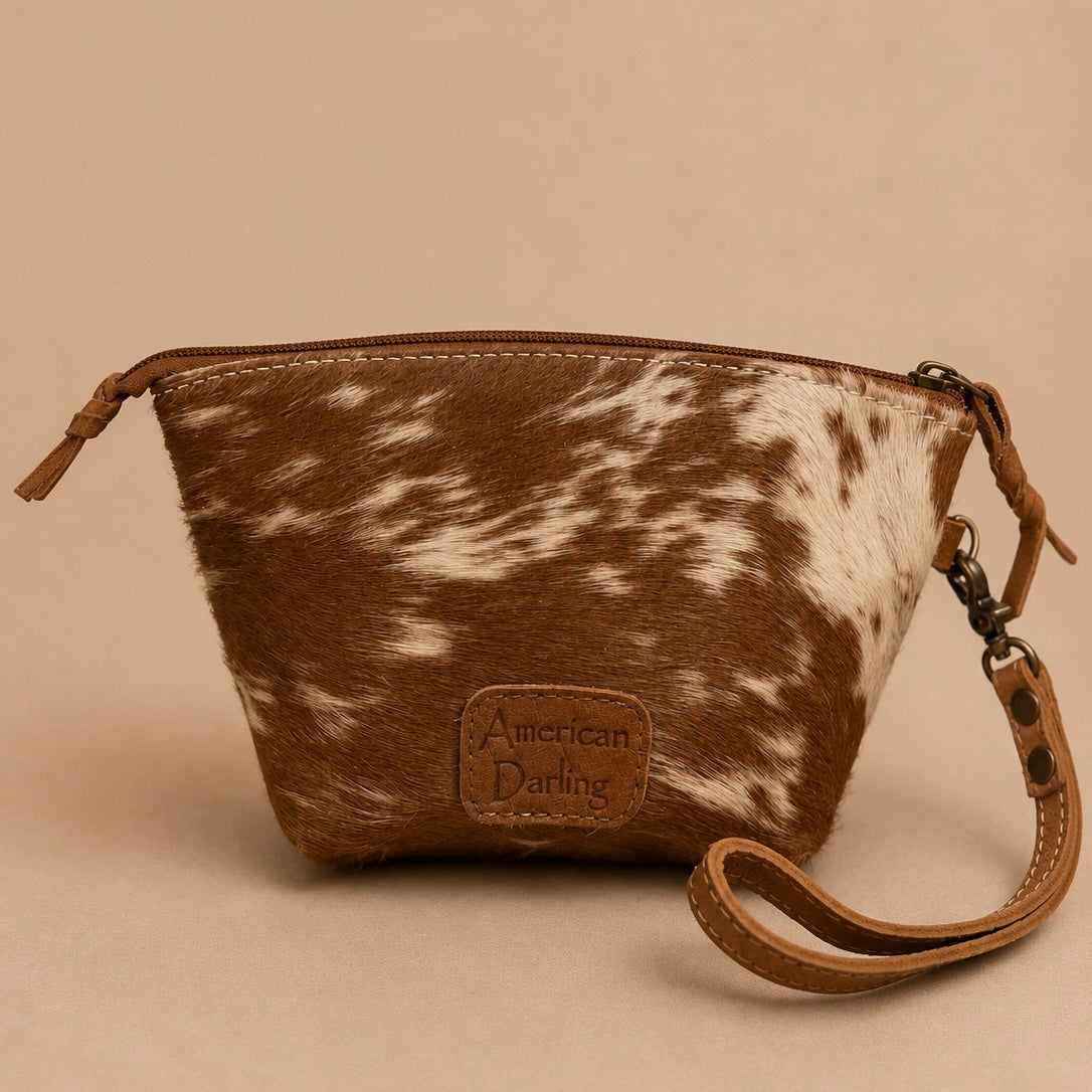 Prairie Cowhide Beauty Pouch