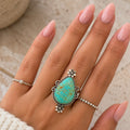 Arizona Turquoise Sterling Silver Statement Ring - Size 9