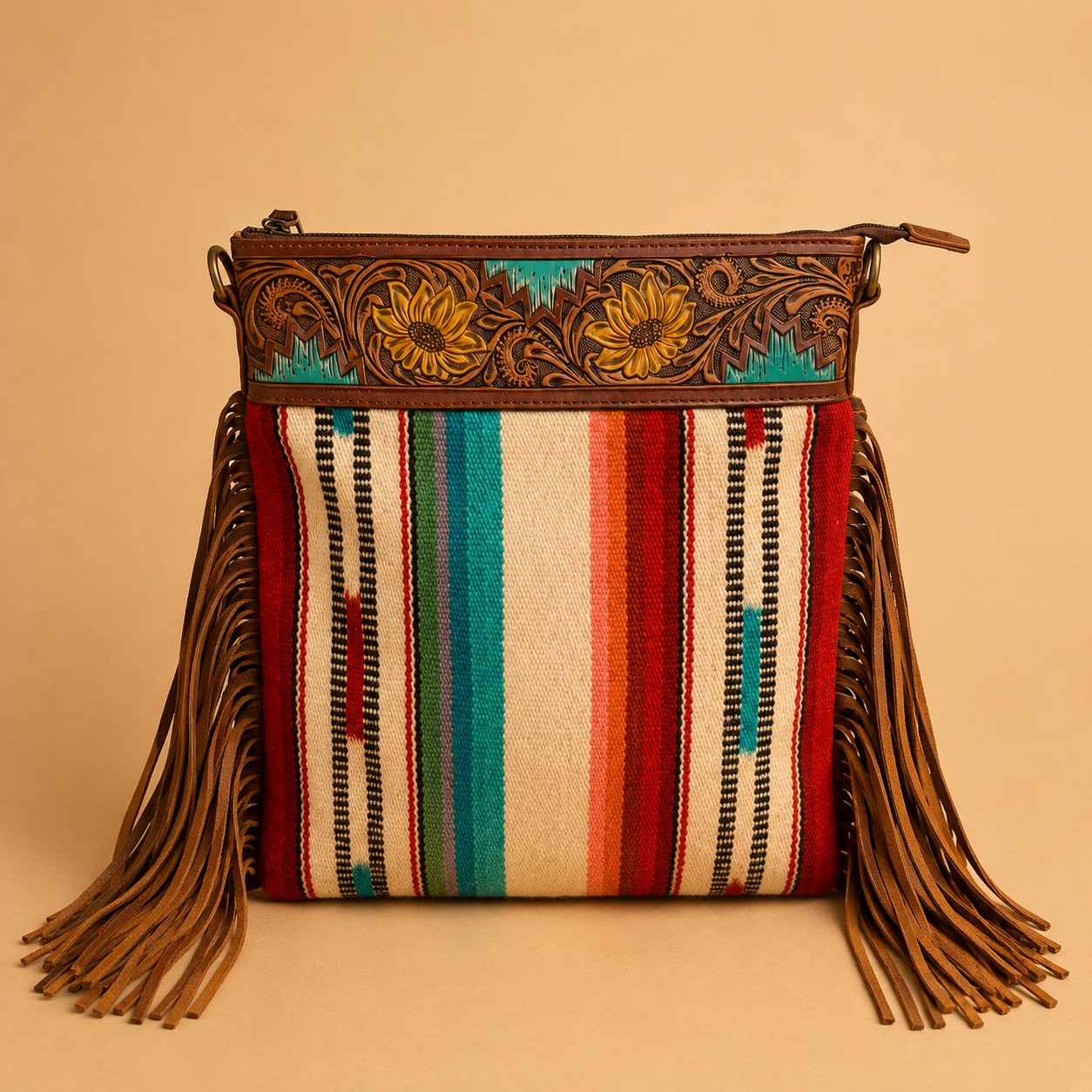 American Darling Saddle Blanket Fringe Satchel