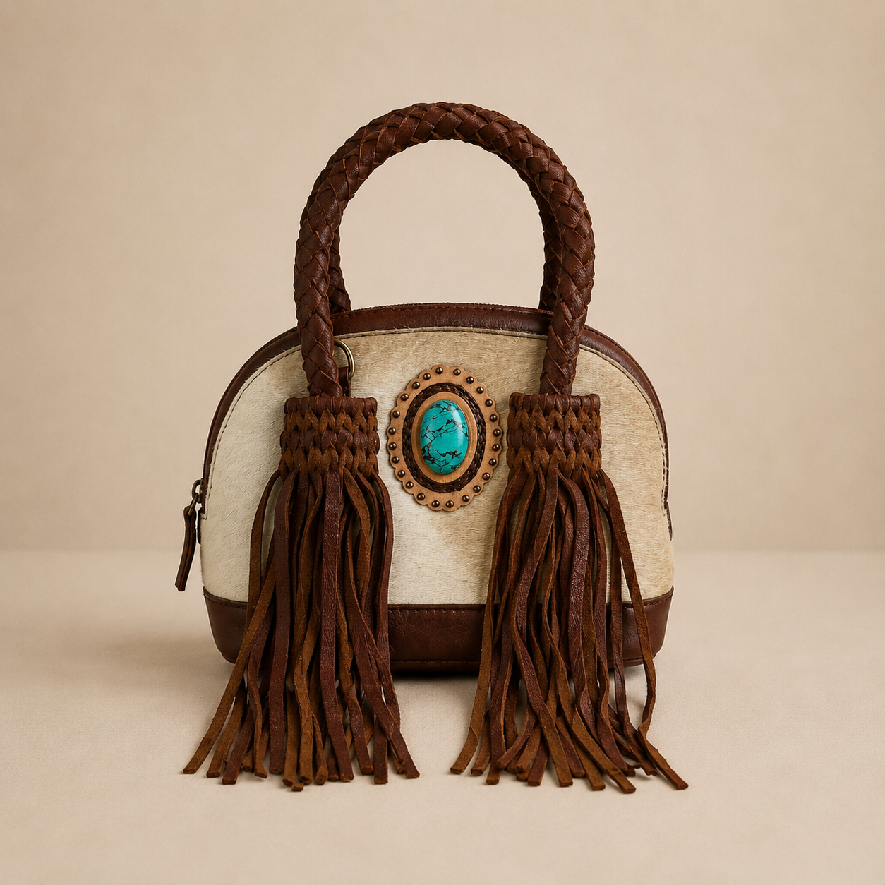 Mini Turquoise Prairie Fringe Satchel