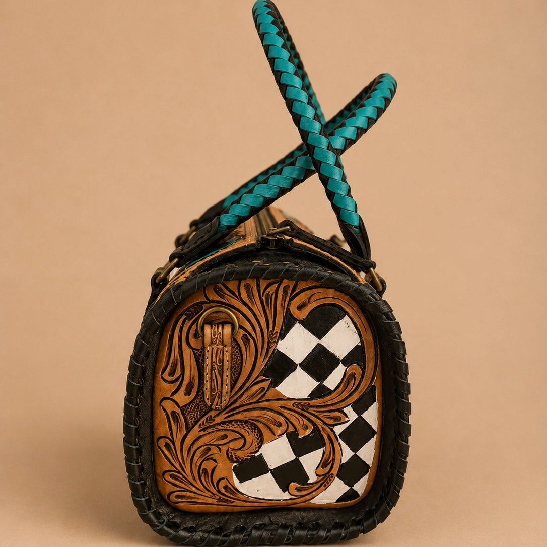 Mini Turquoise Rodeo Satchel