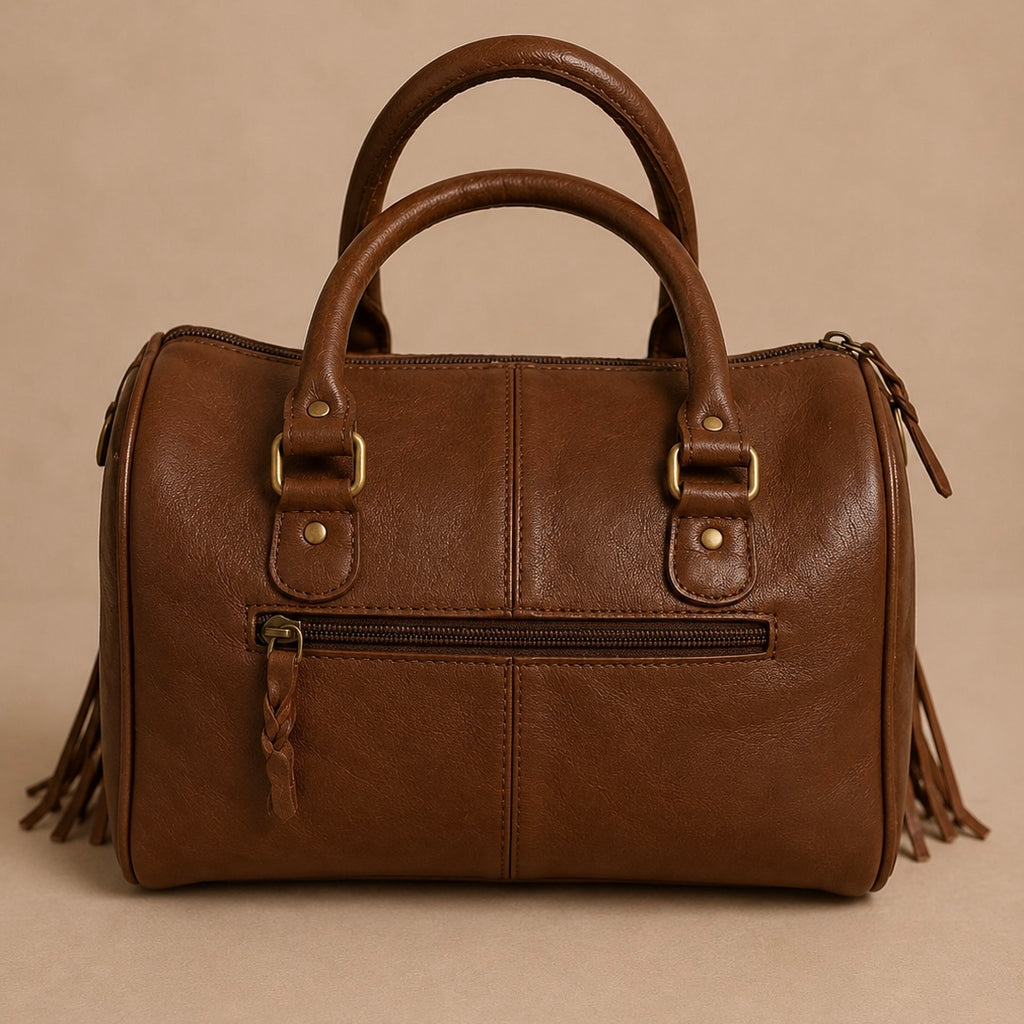 Turquoise Trail Cowhide Fringe Satchel