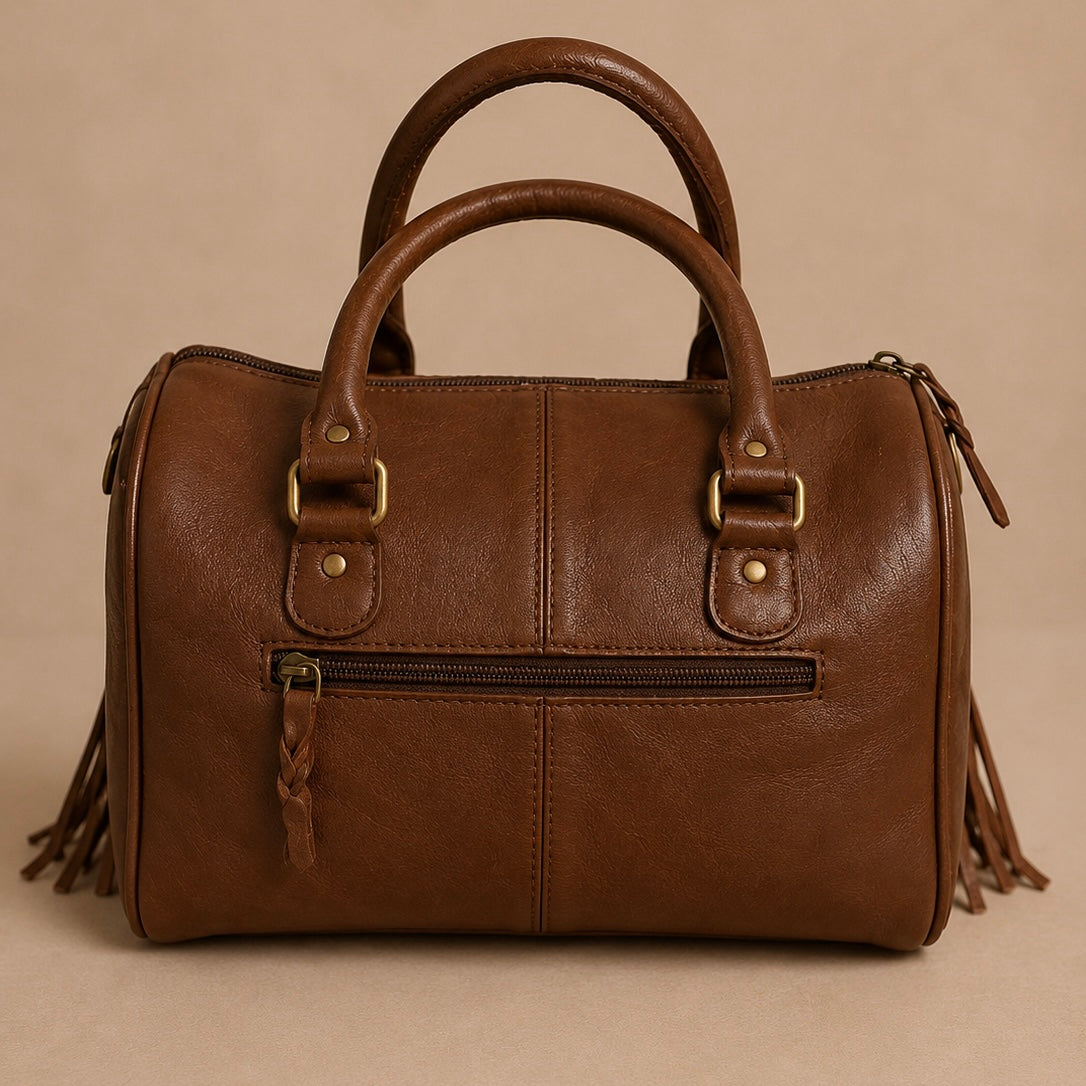 Turquoise Trail Cowhide Fringe Satchel