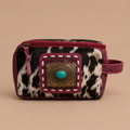 Turquoise Concho Cowhide Travel Case