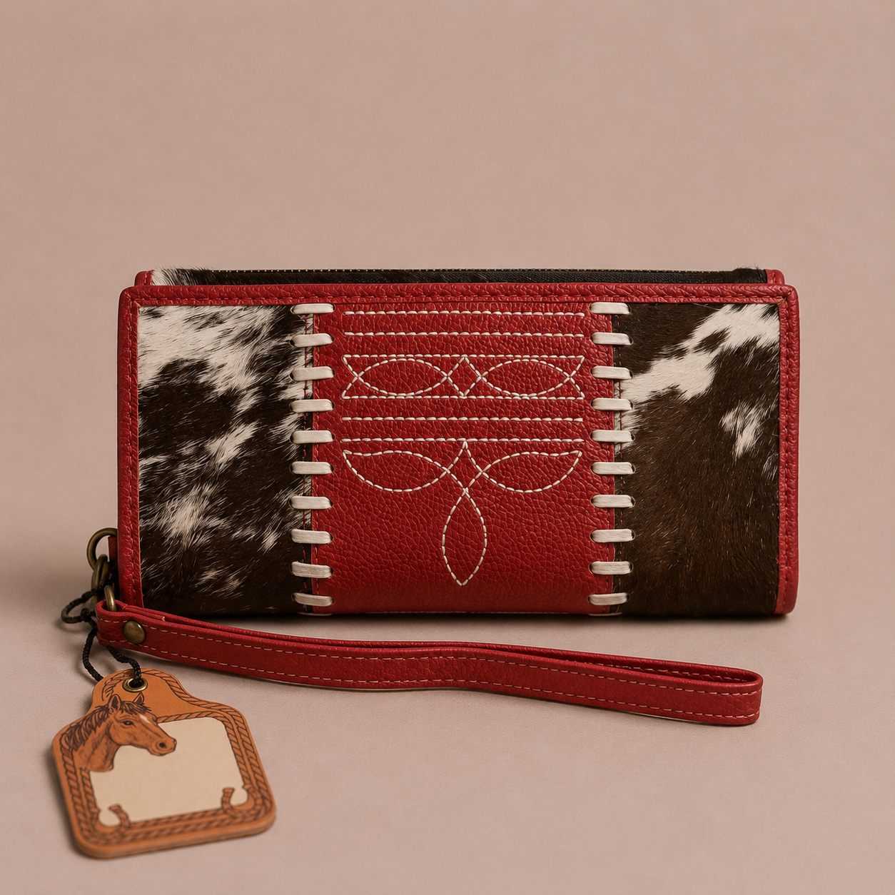 Ruby Ranch Whipstitch Wristlet