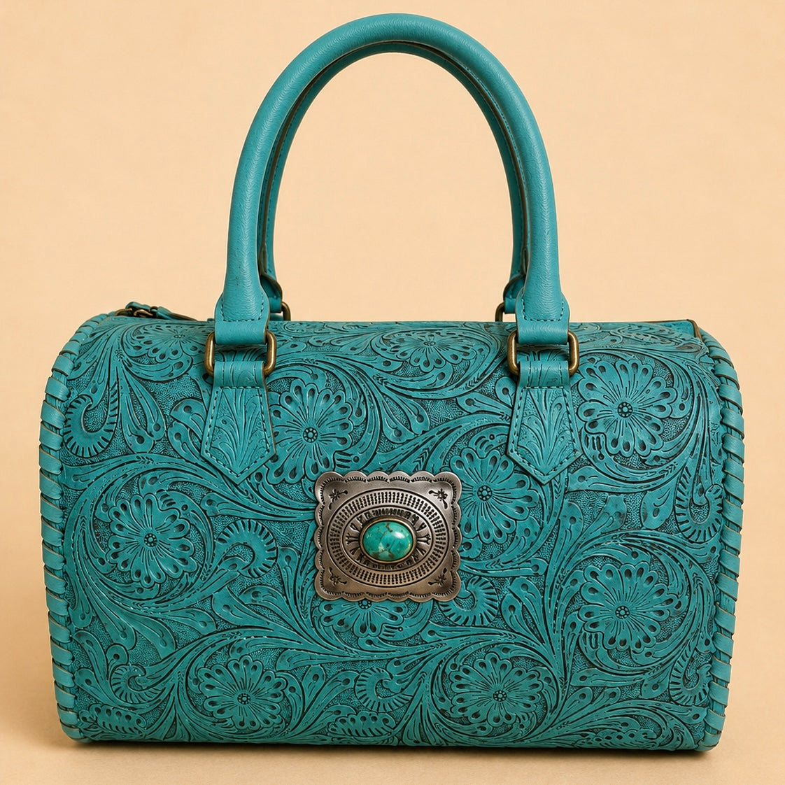Turquoise Bloom Overnight Bag