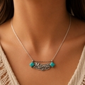 925 Sterling Silver Kingman Turquoise “Mama” Necklace