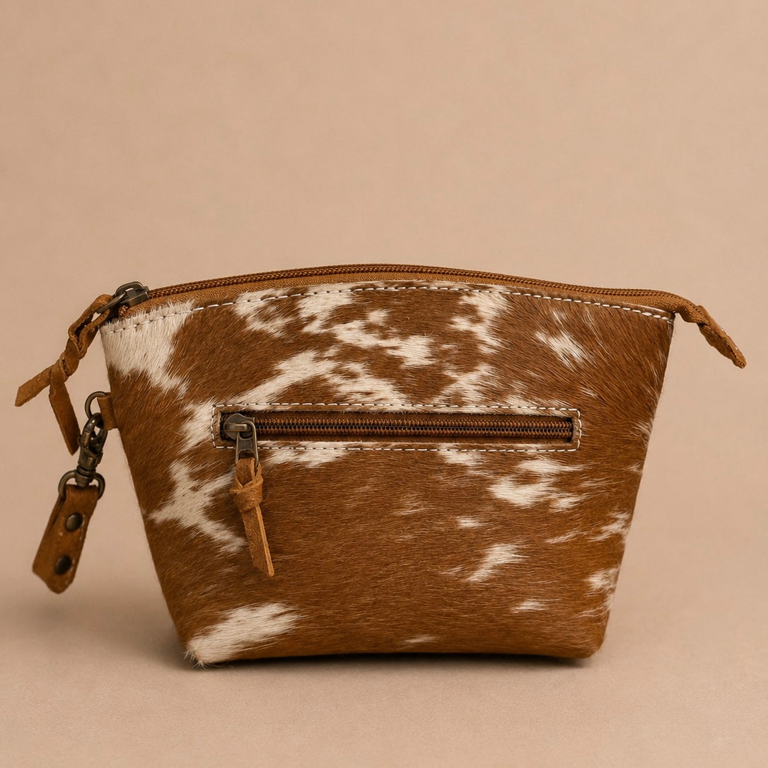 Prairie Cowhide Beauty Pouch