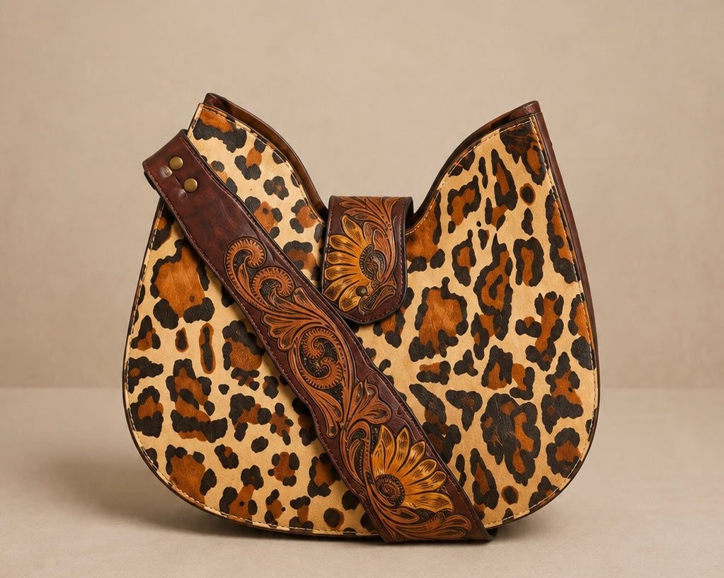 Leopard & Sunflower Shoulder Bag