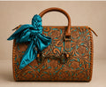 Turquoise Tooled Floral Satchel