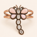Blushing Prairie Dragonfly Copper Cuff – Pink Conch & Cubic Zirconia