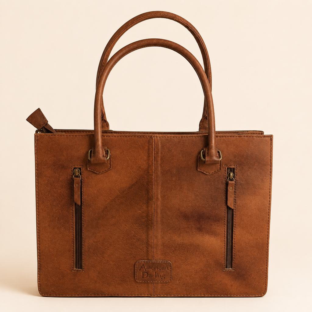 American Darling “Turquoise Prairie Bloom” Cowhide & Tooled Leather Tote