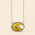 Golden Prairie Bumblebee Jasper Sterling Silver Necklace