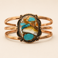 Desert Mosaic Spiny Oyster Turquoise Copper Cuff