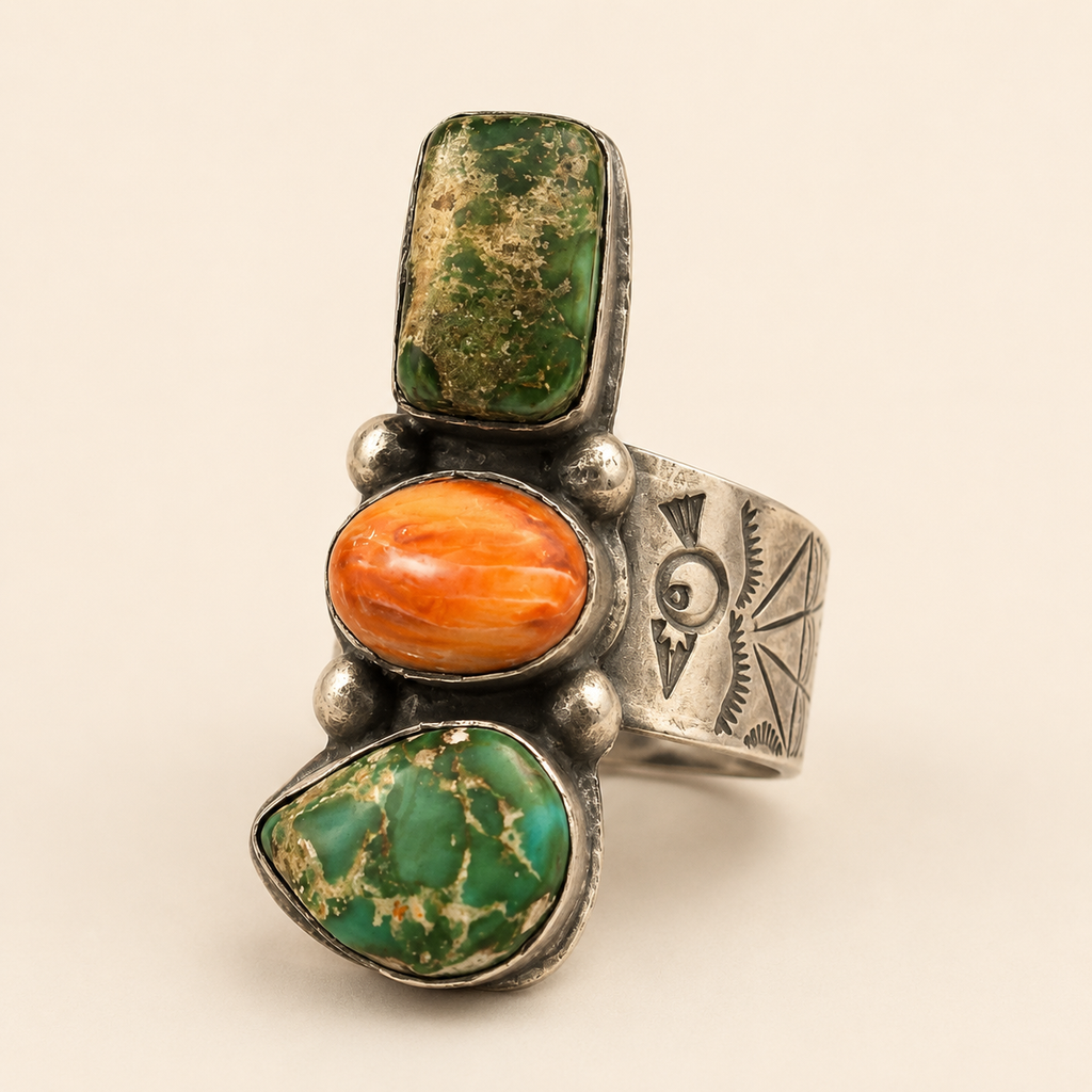 Desert Fire Sonoran Gold & Orange Spiny Oyster Ring