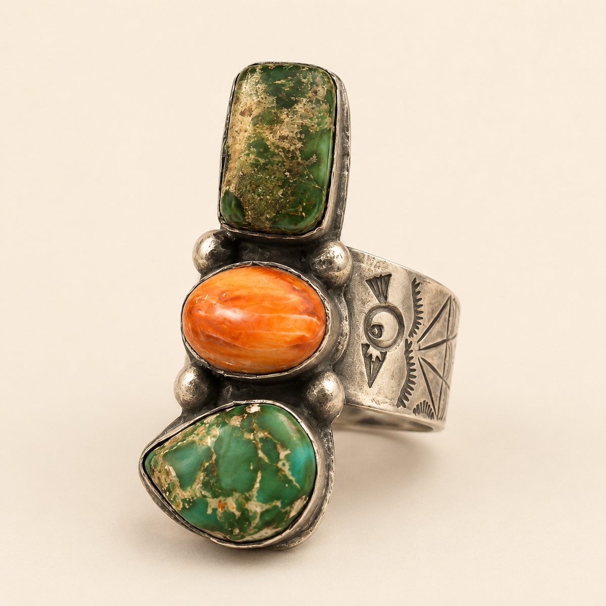 Desert Fire Sonoran Gold & Orange Spiny Oyster Ring