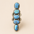 Golden Hills Cascade Five-Stone Turquoise Sterling Silver Ring