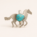 Running Free Kingman Turquoise Sterling Silver Horse Ring