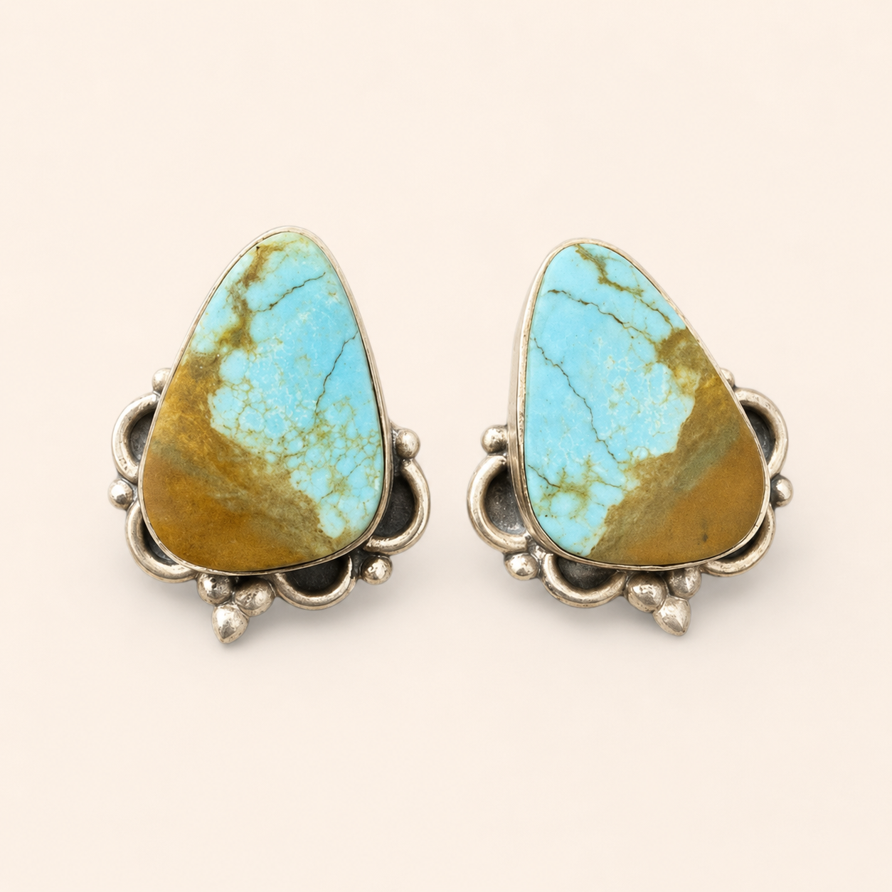Desert Sky No. 8 Mine Turquoise Sterling Silver Earrings
