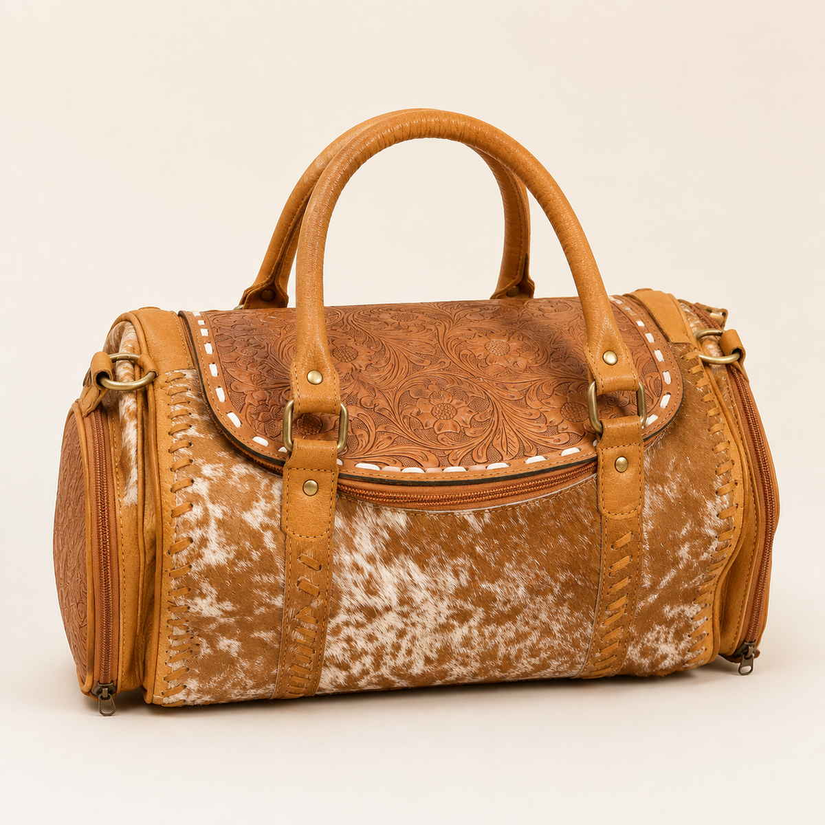 The Prince & Prairie Saddle Trail Cowhide Weekender