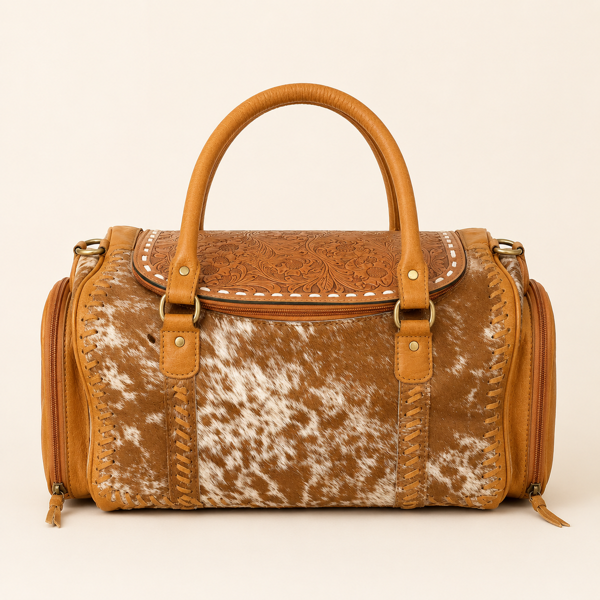 The Prince & Prairie Saddle Trail Cowhide Weekender