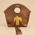 Prairie Sun Thunderbird Fringe Leather Tote
