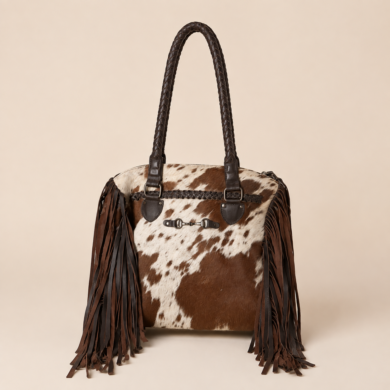 Freckled Prairie Cowhide Fringe Hobo