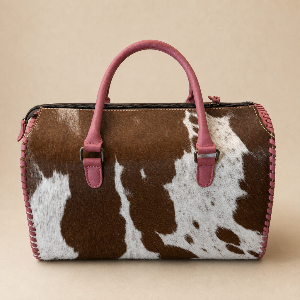 Prairie Rose Cowhide Large Weekender Speedy