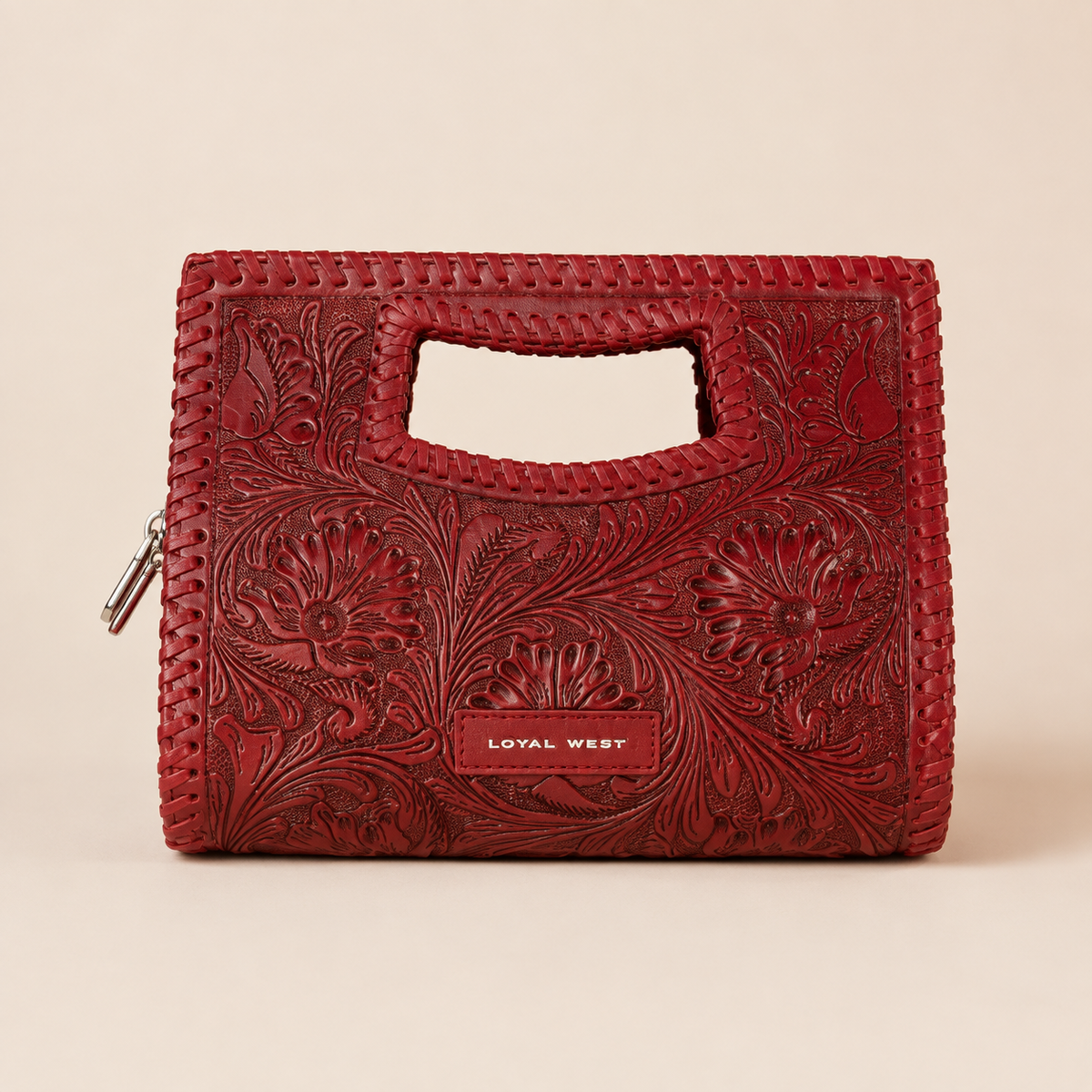 Crimson Rose Loyal West Tooled Leather Handbag