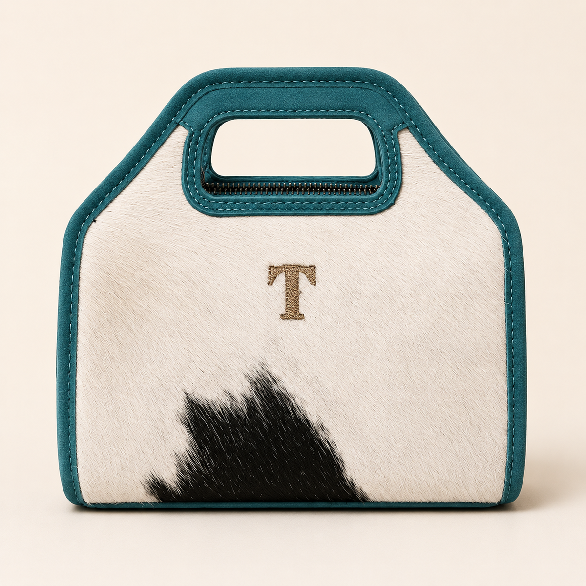 Turquoise Trail Trinity Ranch Cowhide Crossbody Clutch
