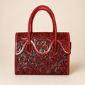 Crimson Executive Bloom All-Leather Satchel