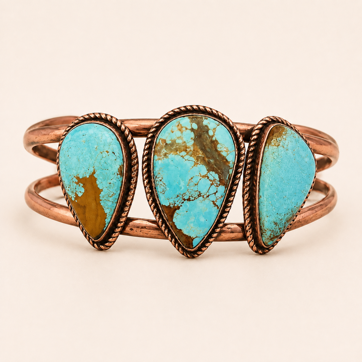 Three Sisters Turquoise Copper Statement Cuff