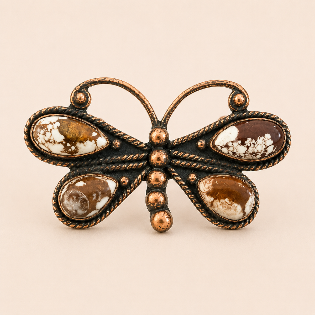 Prairie Wings White Buffalo Copper Statement Ring