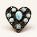 Caribbean Sky Larimar Copper Heart Ring