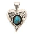 Prairie Love Turquoise Sterling Silver Heart Pendant