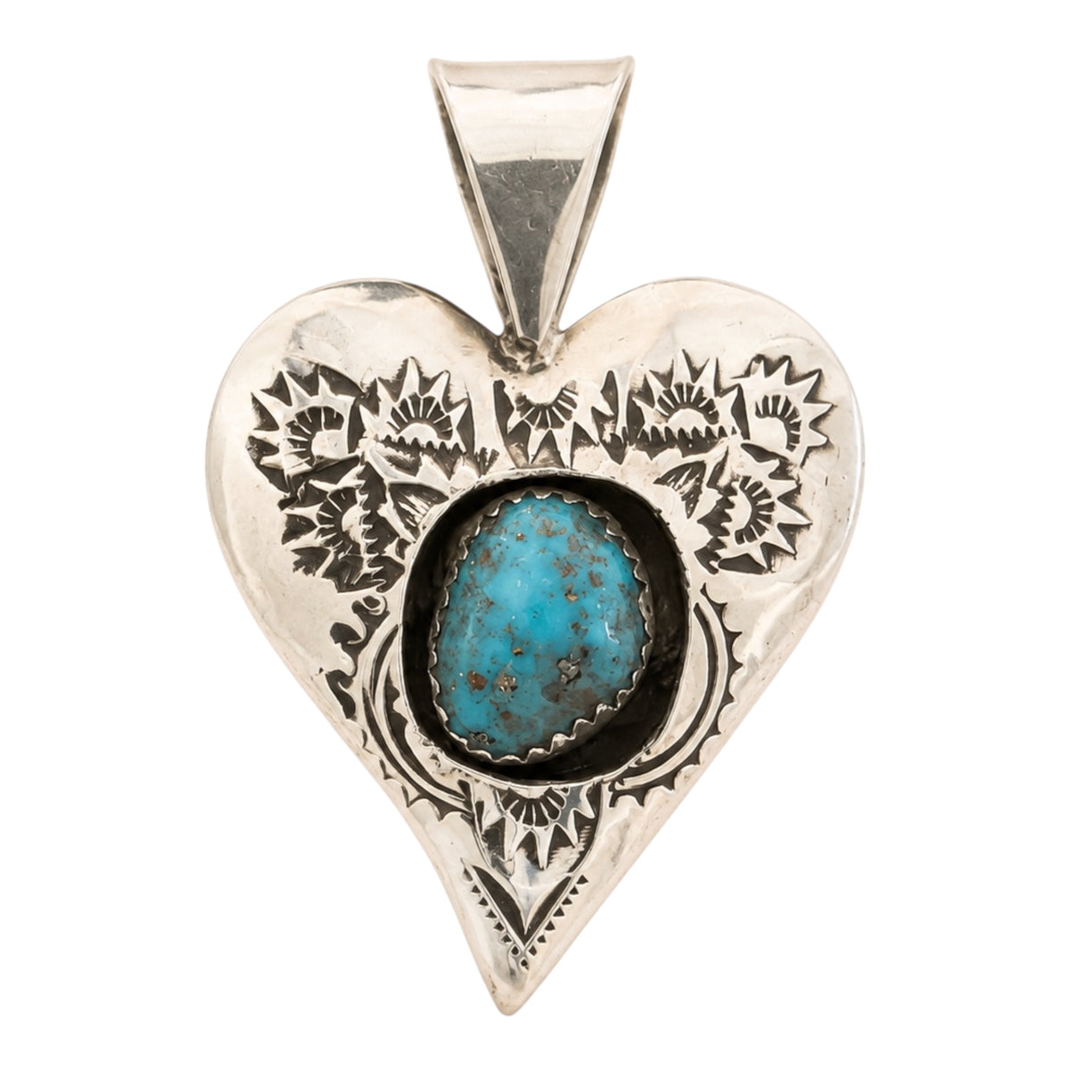 Prairie Love Turquoise Sterling Silver Heart Pendant